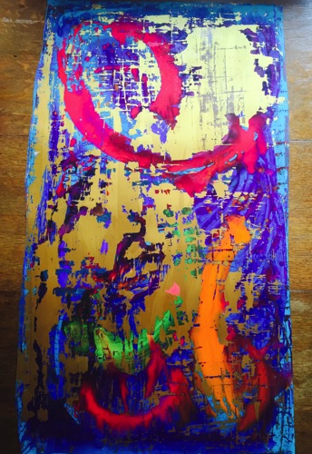 Irene Laksine large acrylic on PVC ref 14